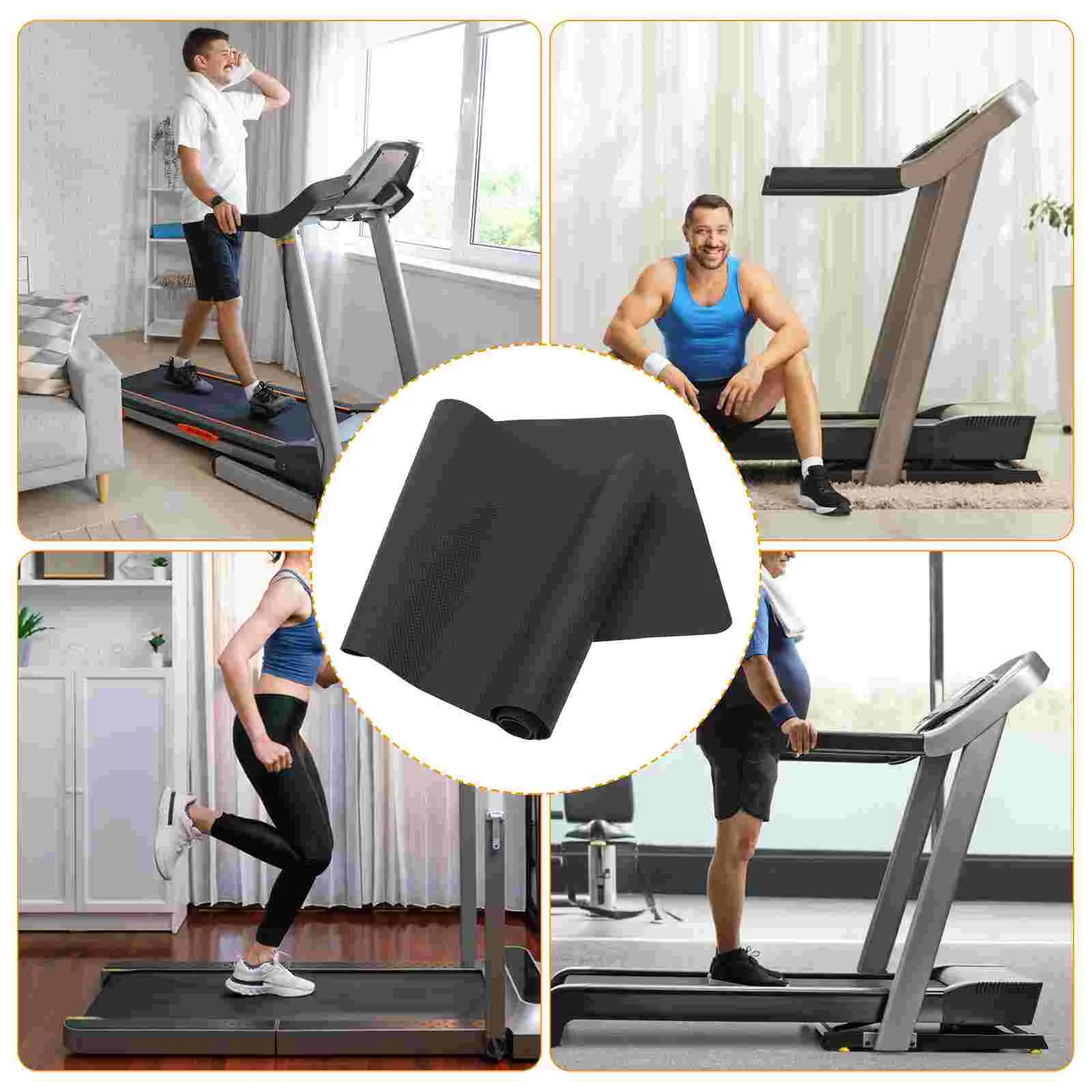 Treadmill Mat Exercise Pad Mute for Hardwood Floors Equipment Mats Nbr Rubber Workout Gym Accessories