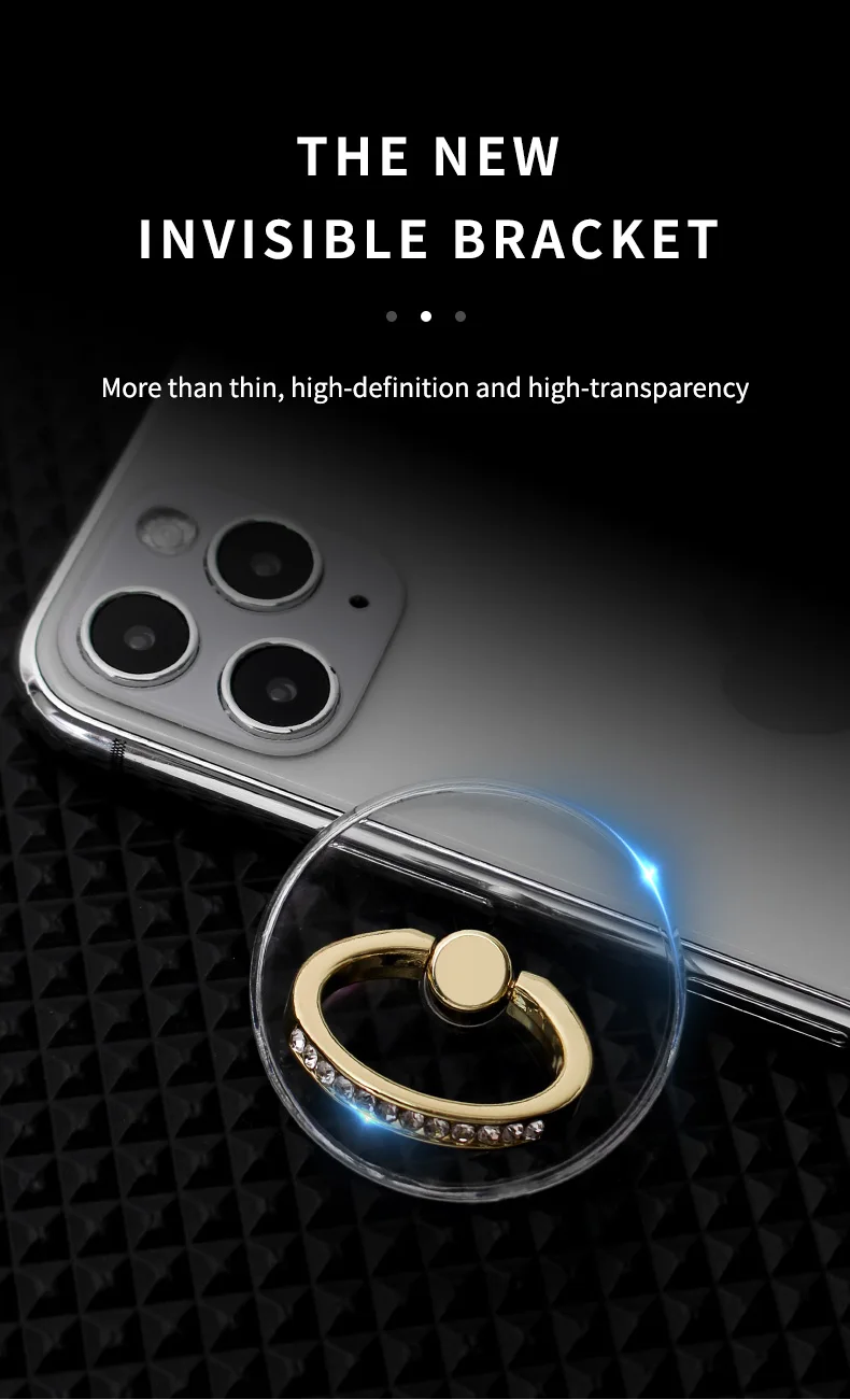 Universal Transparent Finger Ring Handy Smartphone Ständer Halter Für iPhone 12, Xiaomi Samsung Smartphone Auto Halterung Ständer – Detail 6