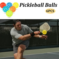 6PCS 40 Holes Pickleballs High Elasticity & Durable Pickle Balls for Sport Indoor Outdoor Play All Style Pickleball Paddles