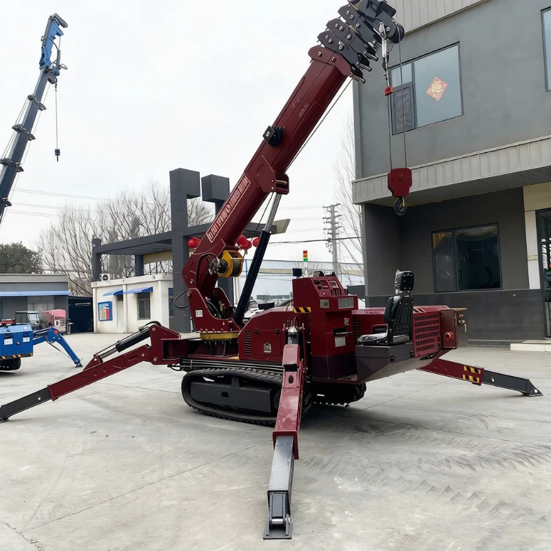 8ton 10ton 12 Ton Crawler Spider Cranes Lifting 24m Spider Crane with Fly Jib Man Basket Factory Price Crawler Spider Crane