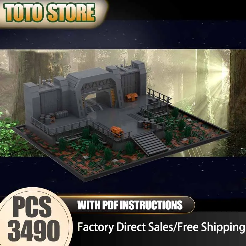 

Star Movie Model Moc Building Bricks Imperial Bunker Entrance Model Technology Block Toy DIY Assembly Christmas Holiday Set Gift