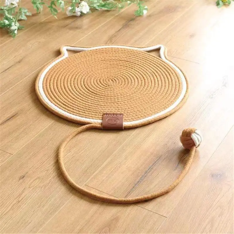 A9LA Cotton Rope Cats Scratfer Post Mat Fun Toy للقطط لطحن المخلب وتخفيف تصميم ميزة الإجهاد المقاومة للارتداء