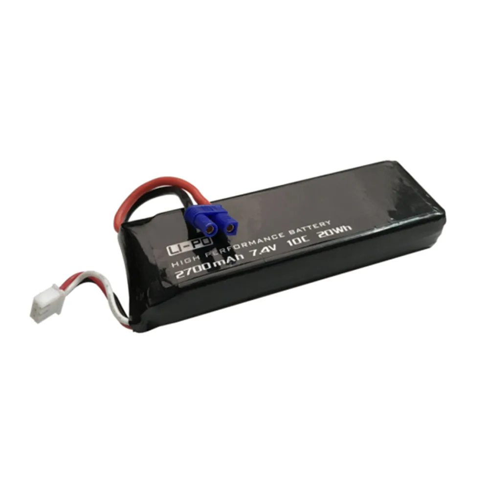 7.4V 2700mAh lipo battery 10C 20WH For Hubsan H501W H501S H501C RC Qaudcopter Drone Parts 2s 7.4 v Battery EC2 Plug 1pcs to 5pcs