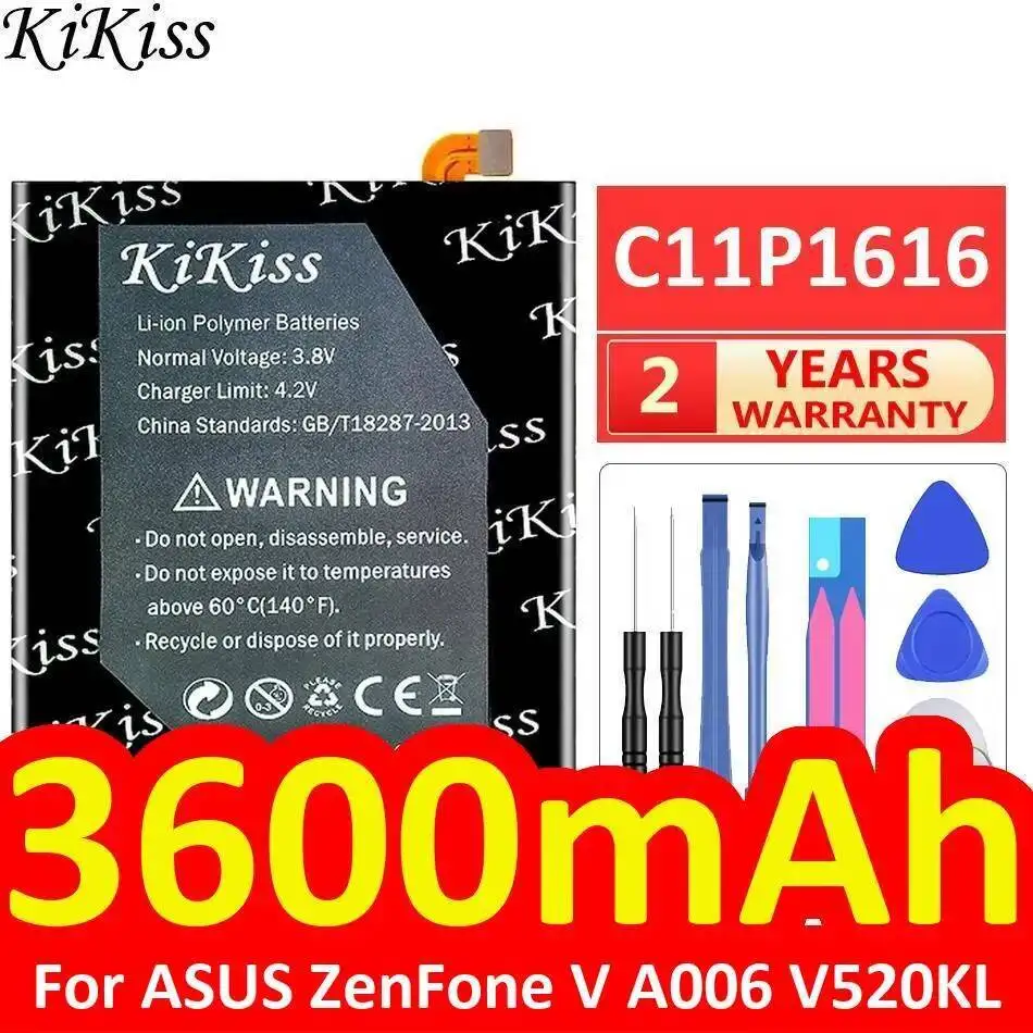 For Asus Zenfone V A006 V520KL Mobile Phone Battery High Performance 3600Mah C11P1616