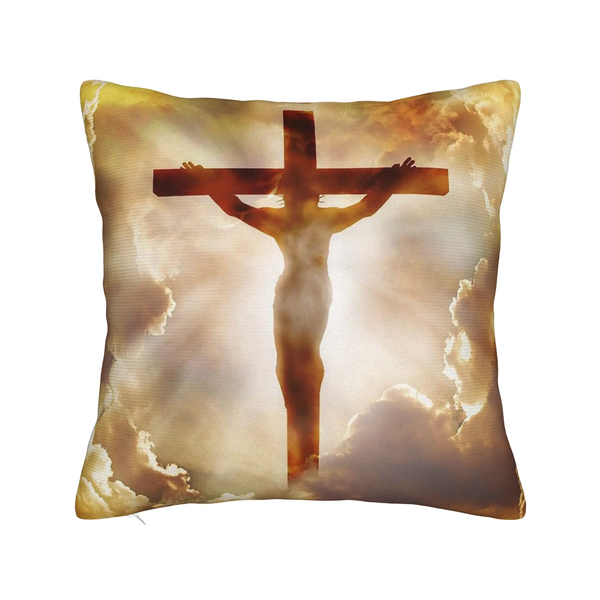 Holy Spirit Jesus God Jesus Square Pillow Covers Car Christian Jesus on the Cross Cushion Case Funny Decor Pillowcase 45*45