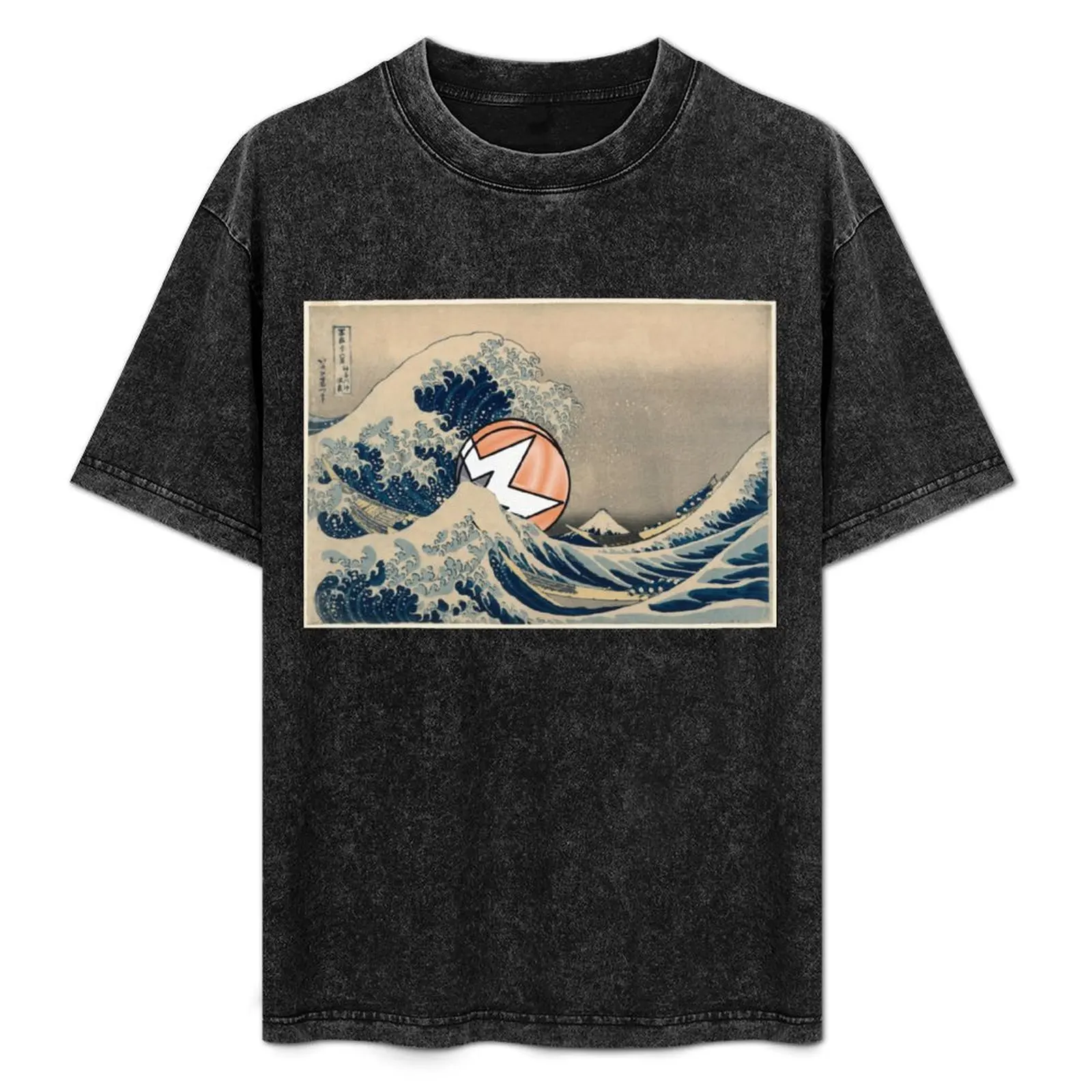 

Crypto Monero coin - Great wave T-Shirt topping boys whites anime shirt men workout shirt