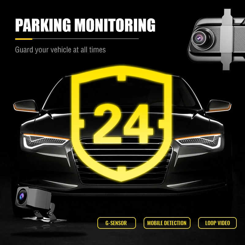 Asawin 10 In 2K Rear View Mirror Dash cam WIFI For Car Dvr Front And Back FULL Screen 24H Park Mode Touch Ips Reverse Image