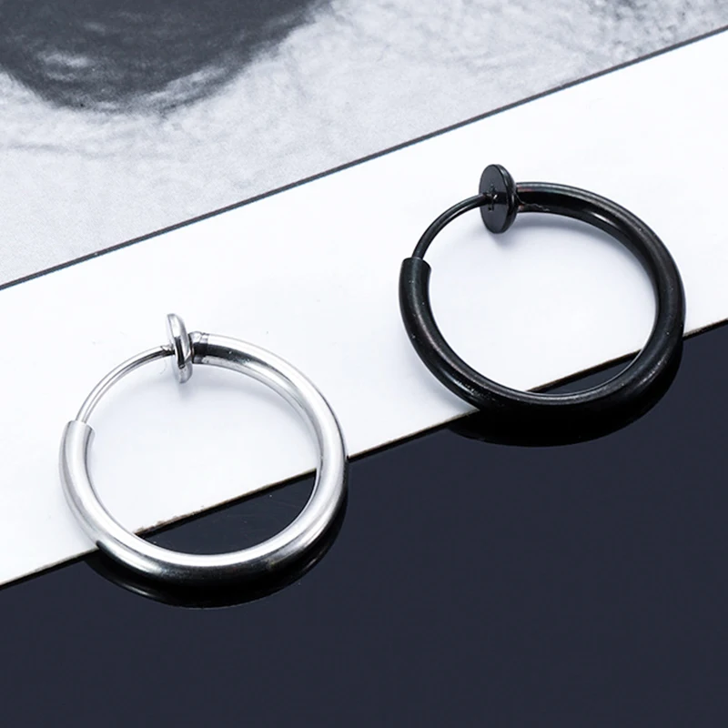 1/10 Pairs Men Stainless Steel Non-Piercing Magnetic Stud Earrings Cross Dangle Hoop Unisex CZ Magnet Clip on Earring Set