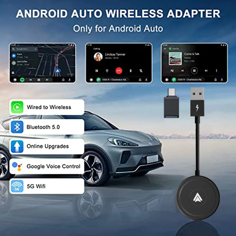 Adaptador inalámbrico para coche, Dongle para OEM, con cable AA, compatible con teléfonos Android