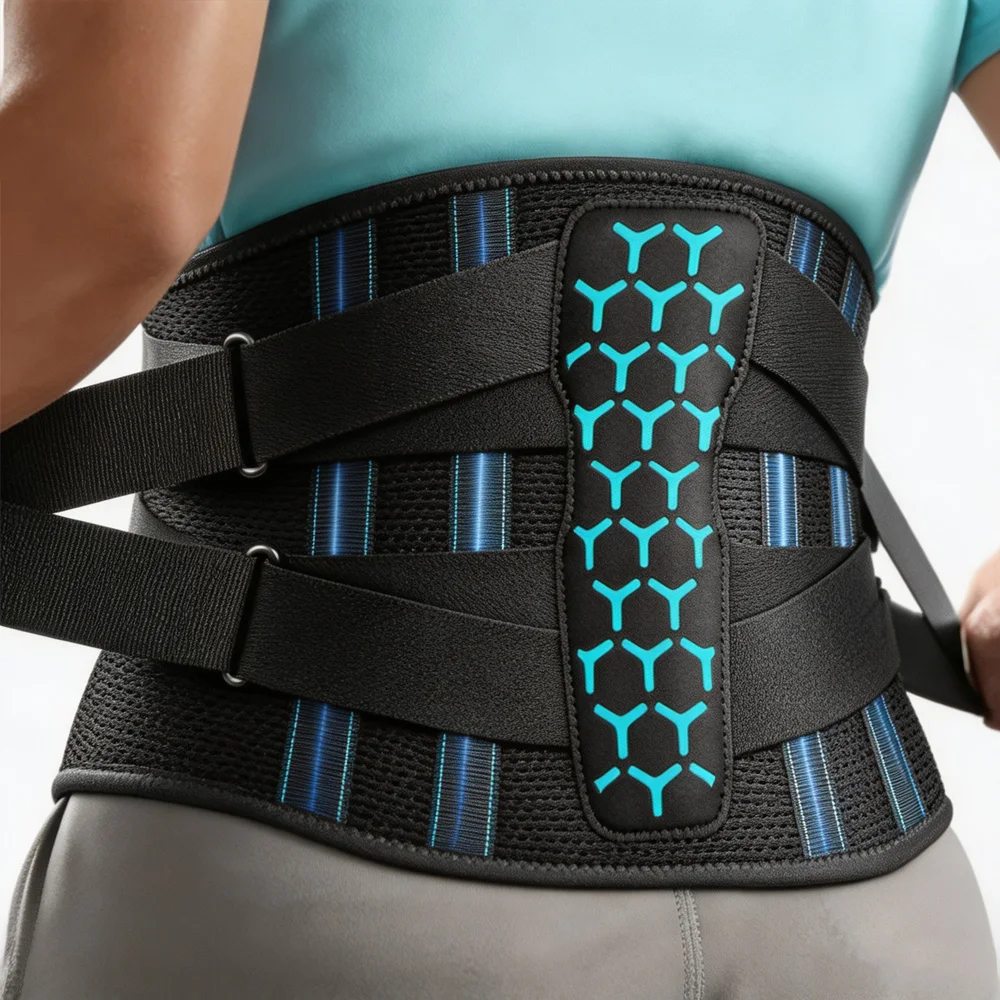 Lower Back Brace with 5 Reinforced Stays for Women and Men, Adjustable Snug-Fit Lumbar Support Belt for Work Back Brace
