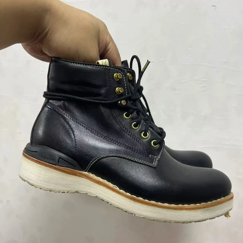 

2024aw High Street мужские зимние ботинки из натуральной кожи, мужская повседневная уличная обувь, мужские модные кроссовки