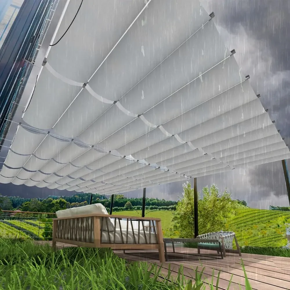 

Выдвижной тент-парус 7' x 25' для перголы, сменный тент-парус для перголы, тент-парус с веревочным креплением для улицы