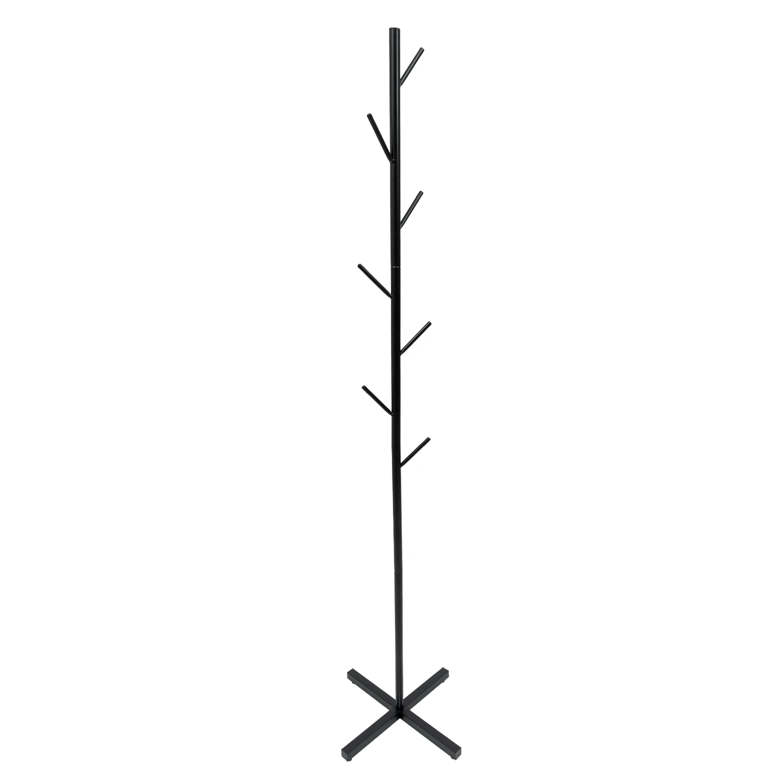 Tree-shaped Clothes Rack with 7 Hooks, Metal Free-Standing Coat Rack, Multifunction Storage Clothes Hanger