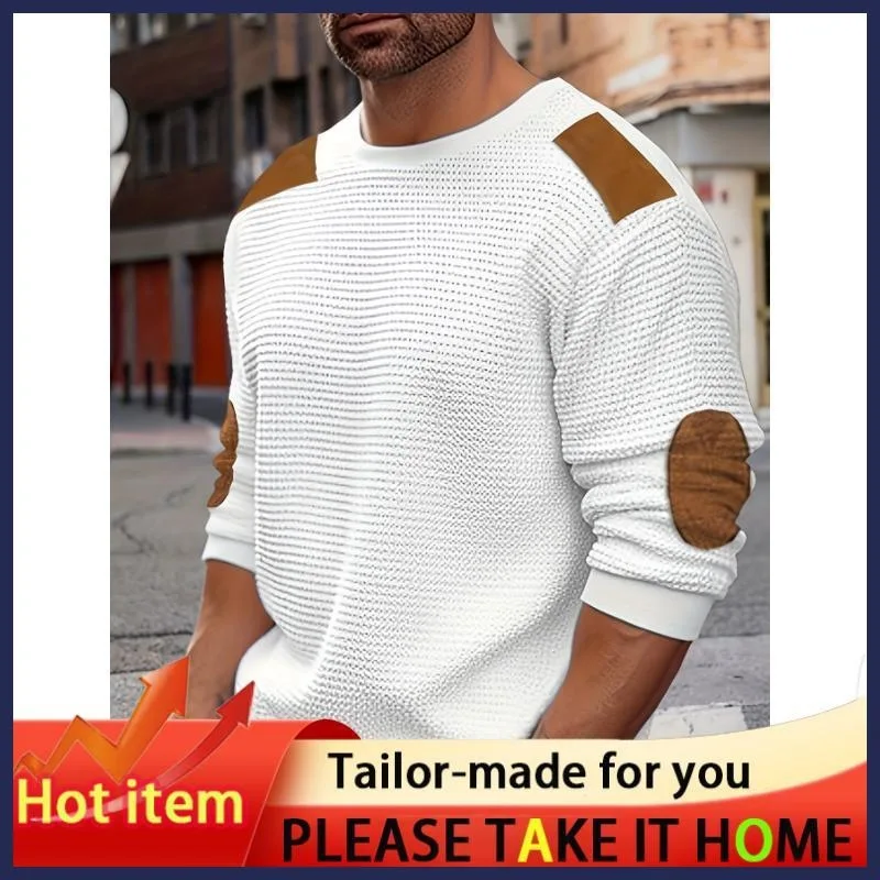 

Men's Knitted round Neck Sweater Cross-Border Fashionable Comfortable Fit Spring Season Unisex Knitwear Easy Care
