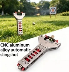 New CNC High-power Aluminum Alloy Automatic Slingshot High-precision Rapid Firing Slingshot Outdoor EDC Tool