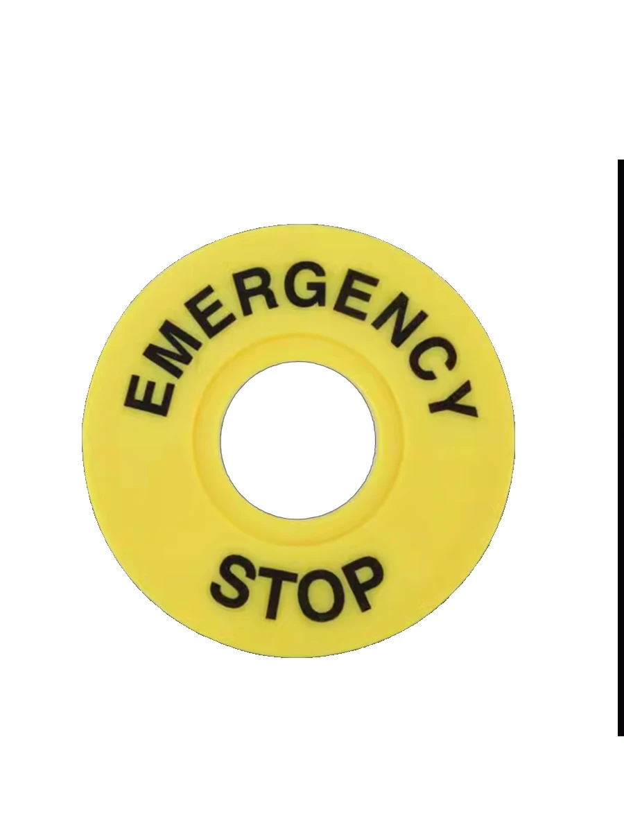 Direct Selling Emergency Stop Button Switch 22mm Button Sign Frame Emergency Stop Sign Warning Circle Sign STOP60mm