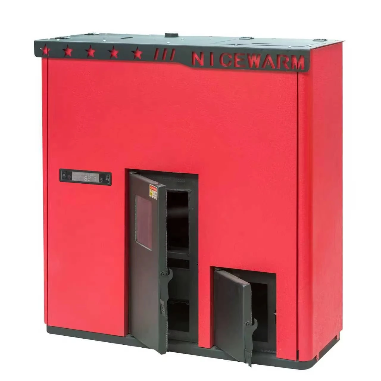 Automatic Biomass Pellet Stove Indoor Wood Burner Central Water Heating Bathroom Fireplace Freestanding Cold Rolled Steel 100KW