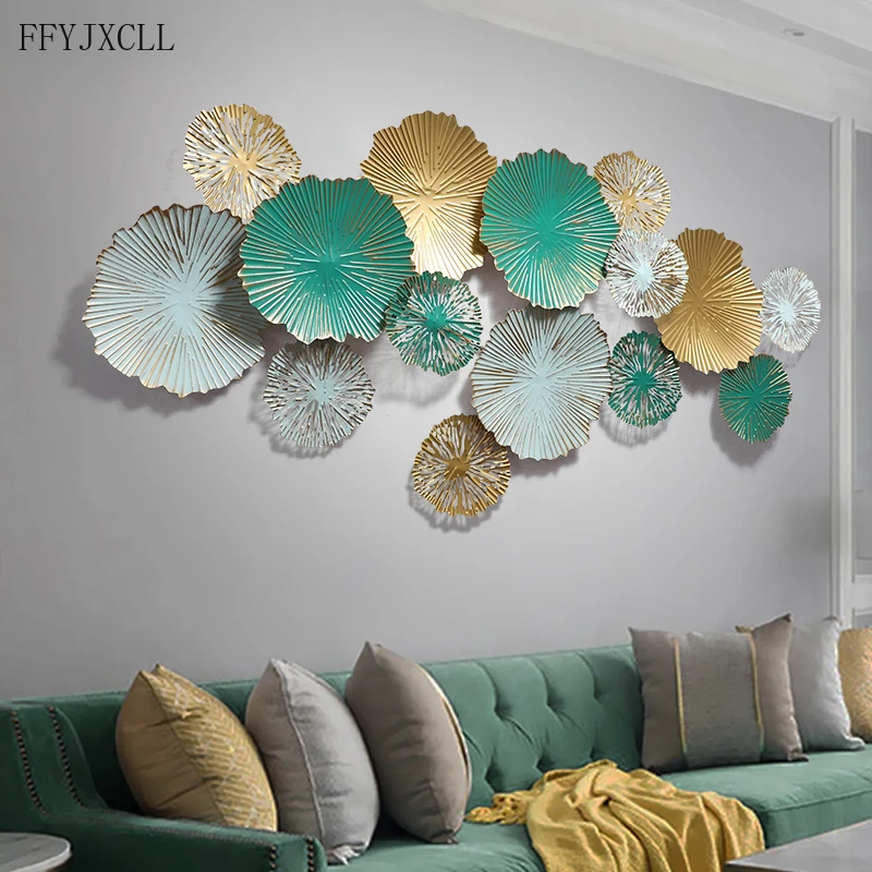 

European simple light luxury iron wall decoration living room metal 3D pendant creative restaurant home decoration