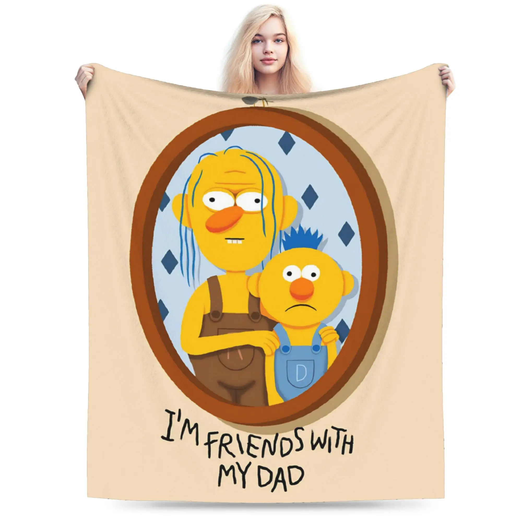 Funny Don't Hug Me I'm Scared Blankets Lightweight Thin Fleece  Relax Throw Blanket Machine Washable