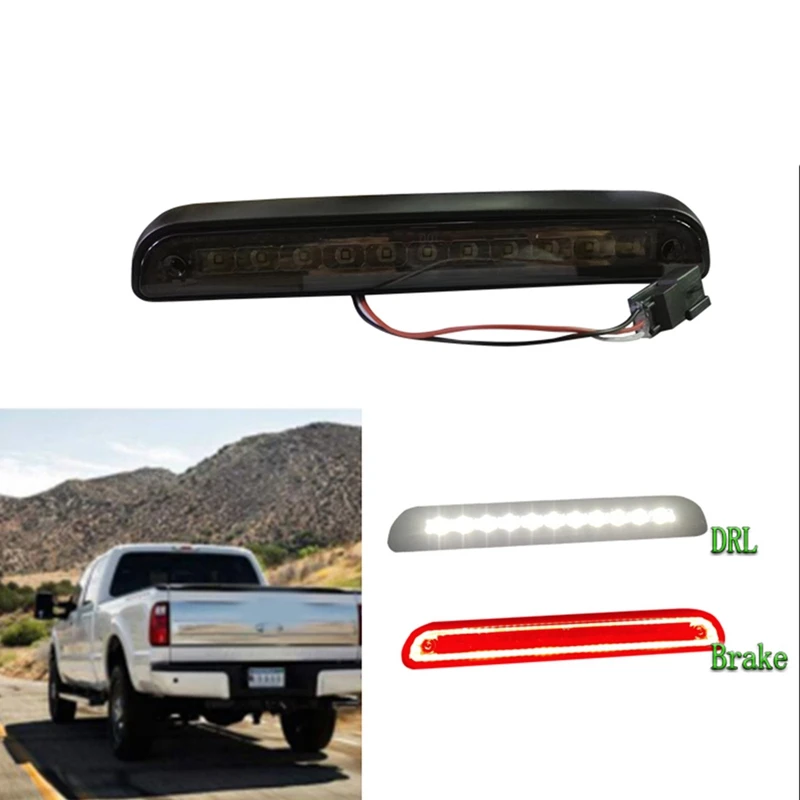 SMOKED LENS LED 3RD BRAKE LIGHT w/ QUICKFLASH OPTION for 1999-16 Ford F250-F550 Car Accessories