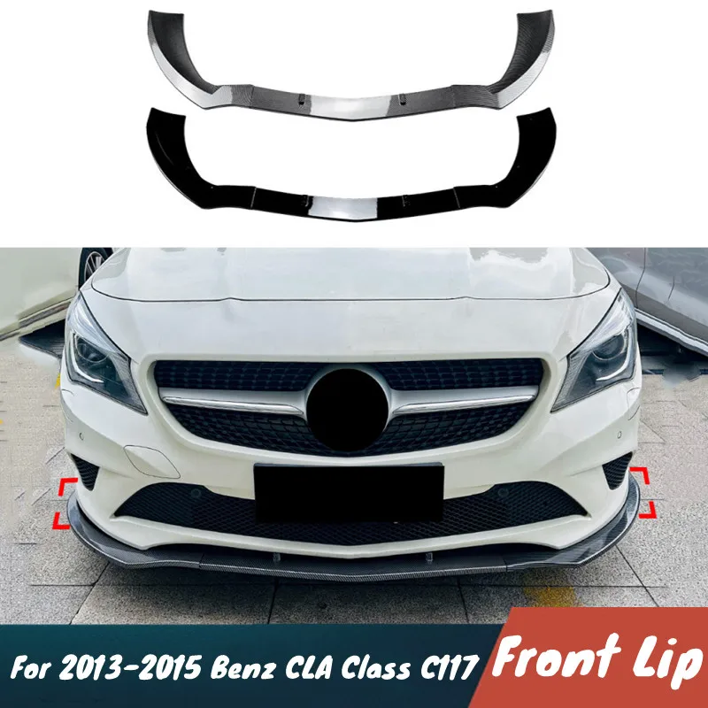 

For 2013-2015 Benz CLA Class C117 Standard Edition Car Front Bumper Lip Chin Spoiler Bodykit Exterior Accessories