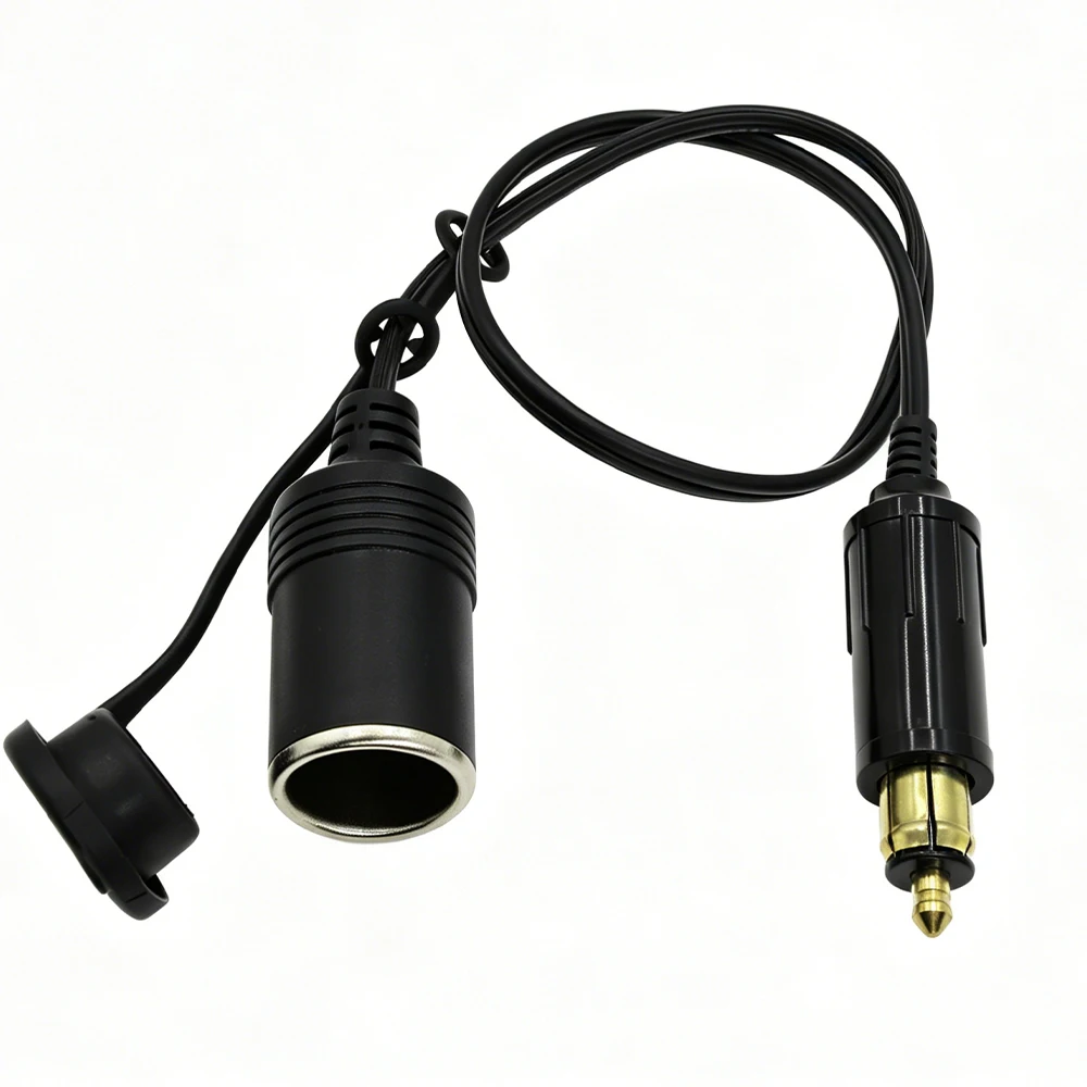 DC 12V 24V EU Plug Car Cigarette Lighter Socket Convert Power Lead Cable For BMW DIN Hella Motorcycle Charger Socket Adapter