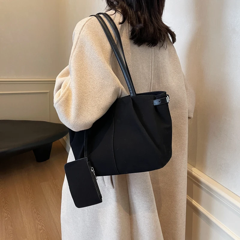

Женская замшевая сумка-тоут с внутренним карманом, сумка для подмышек на молнии, однотонная сумка-саквояж для работы, путешествий