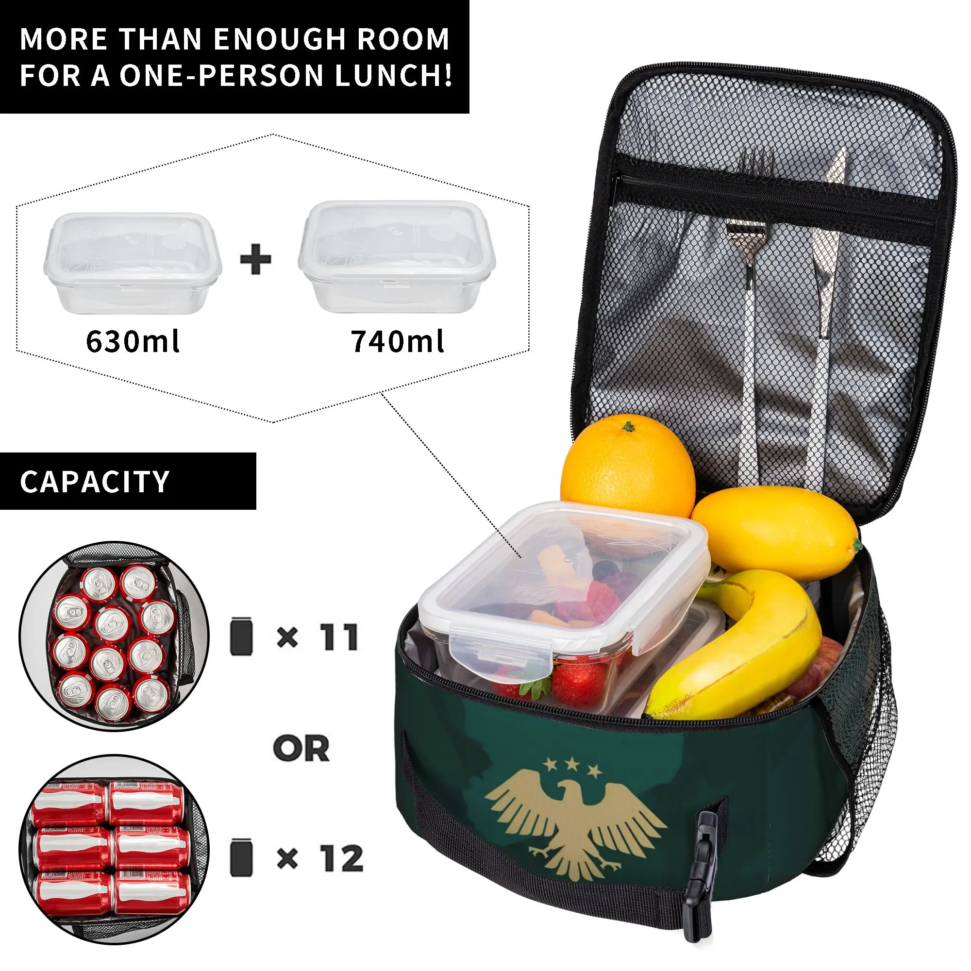 Eagle of Syria Syrian Proud Insulated Lunch Bag For Office Arab Symbol Food Container Reusable Thermal Cooler Lunch Boxes