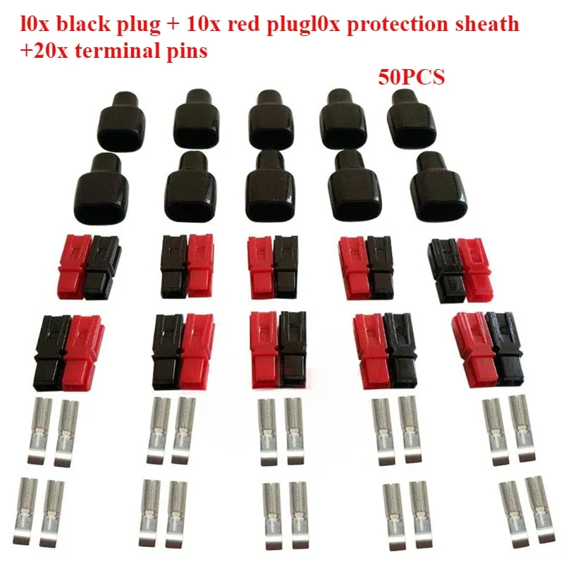 Electric Equipments15A/30A/45A Amp Plug 600V for Anderson Powerpole Connector with Rubber Dust Cover Sleeves Terminal Waterproof