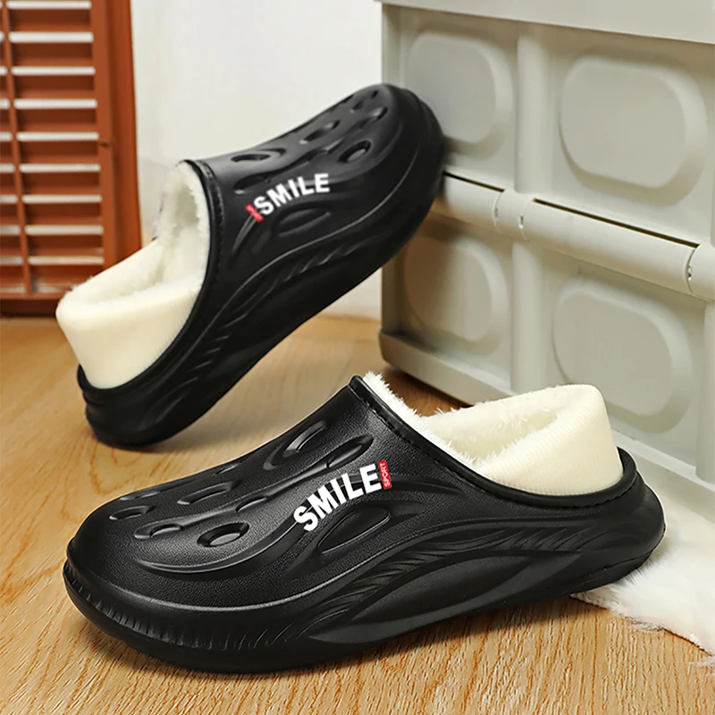 YRZL 2025 Zapatillas para Hombre Cálido Invierno Térmico Antideslizante Zapatos de Casa Interior Exterior Ligero Cómodo Slip On Zapatillas para Hombre
