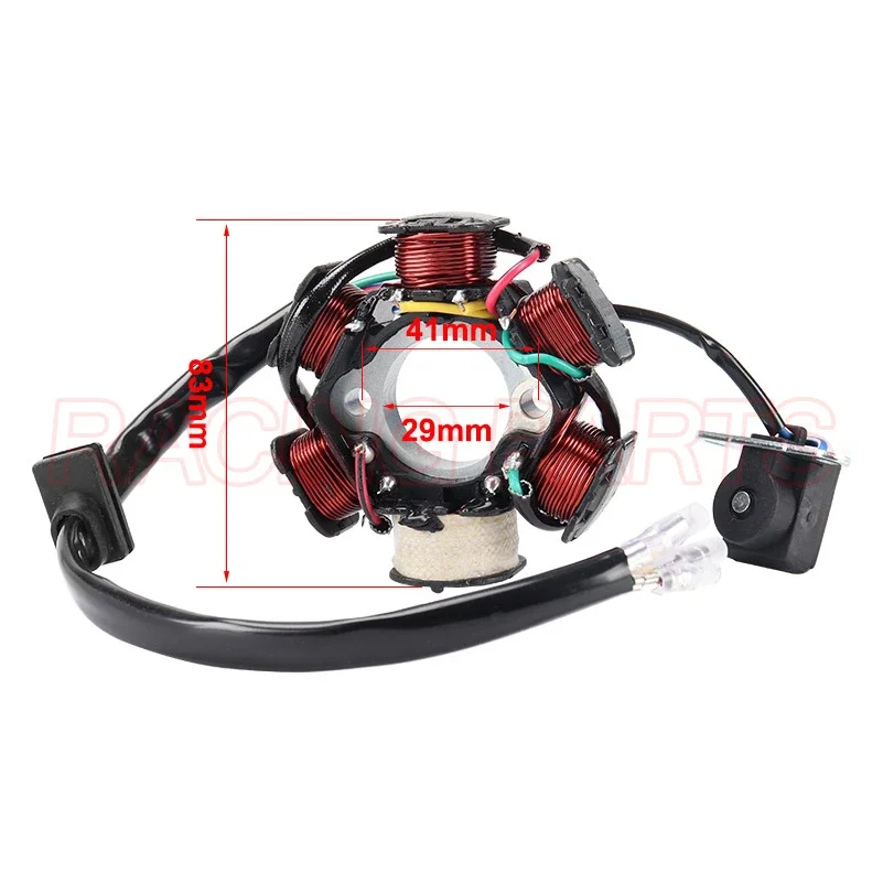 6-biegunowy 5-przewodowy półfalowy stojan magneto zapłonu dla Gy6 50cc 70cc 90cc 110cc 125cc ATV Quad Pocket Bike — zdjęcie 3