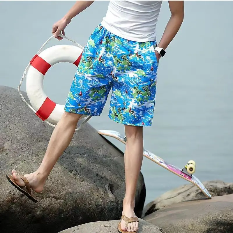 2024 Summer Beach Pants Men\'s Casual Loose Surf Hot Spring Seaside Swimming New Thin Breathable Quick Dry Large Size