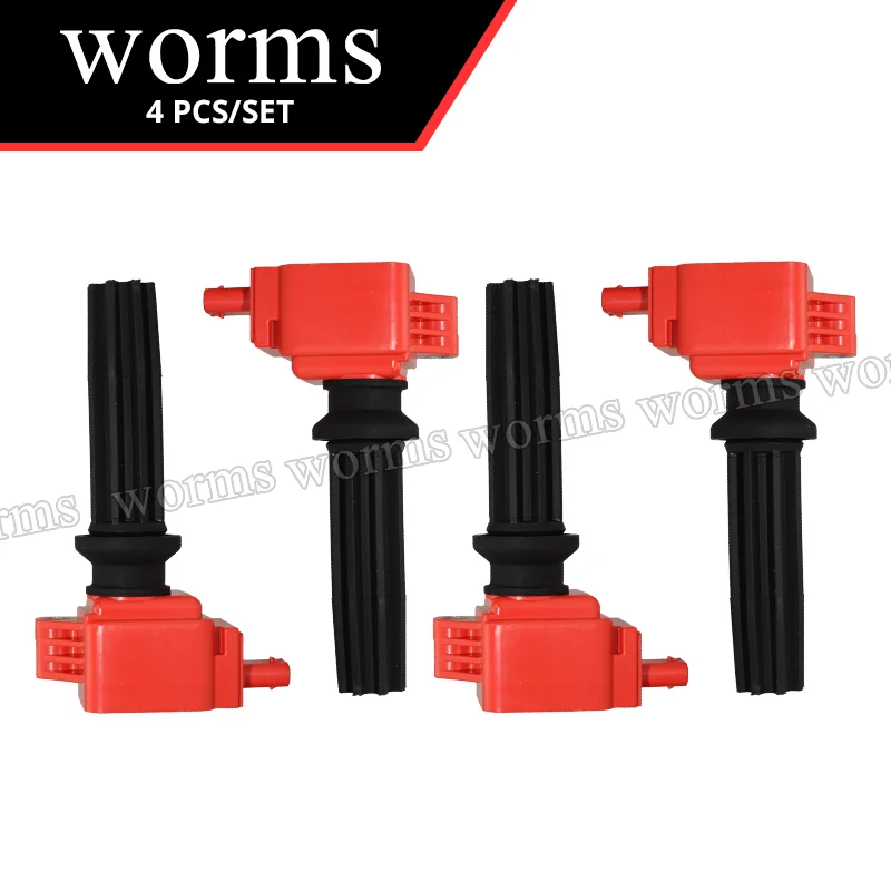 Worms High Performance Ignition Coil Racing 4Pcs Set For Ford Edge Escape Focus Fusion Taurus UF670