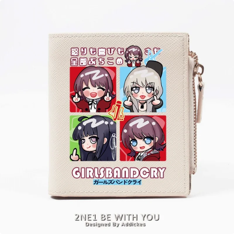 

Anime GIRLS BAND CRY Zipper Wallet Fold Bag Multi Card Coin Pocket Holder Fashion Kids Wallets Gift