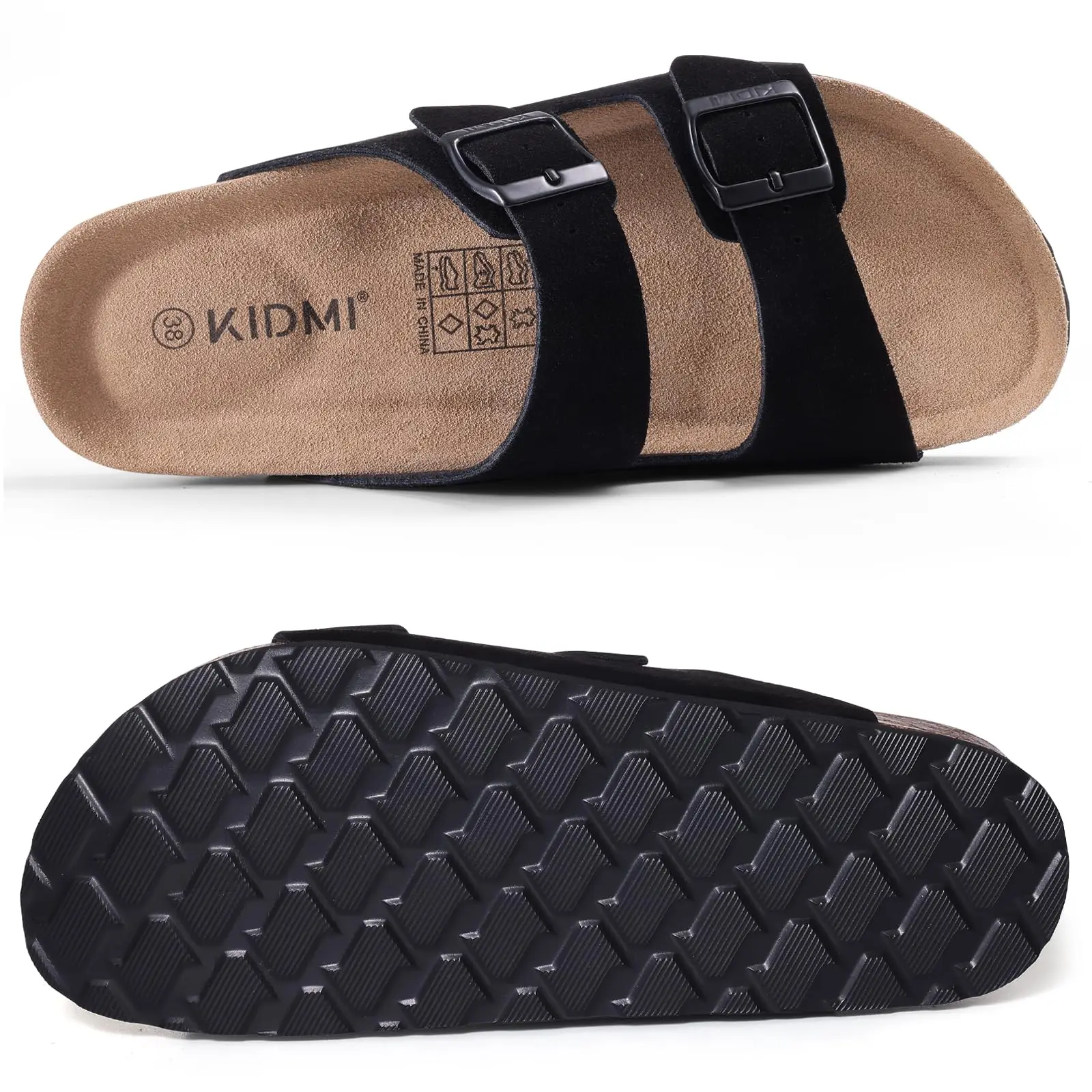 Litfun Sommer Mode Sandalen Für Frauen Männer Kork Fußbett Einstellbare Rutschen Anti-slip Outdoor Unisex Hausschuhe Mit Arch Support