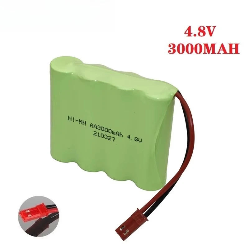 5pcs-4.8v 3000mAh NiMH Battery for RC Cars Robots Tanks Gun Boats AA 4.8v Rechargeable Battery Pack with JST Plug