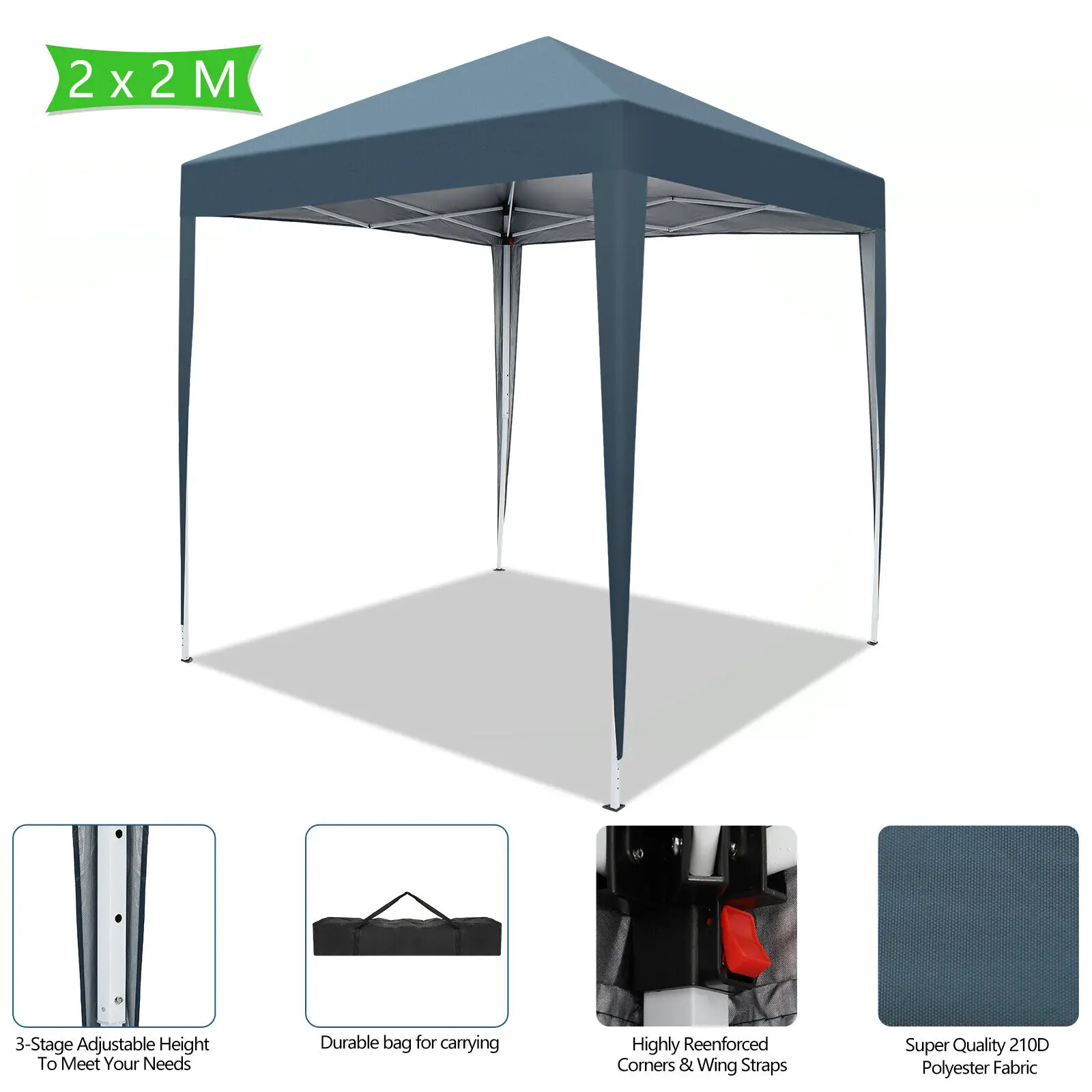 

6.5 x 6. FT EZ Pop UP Canopy Party Tent Folding Waterproof Gazebo Heavy Duty