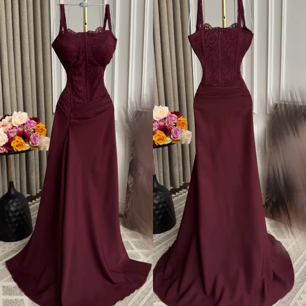 

Джерси по индивидуальному заказу, кружево на тонких бретельках, Русалка длиной до пола, на заказ, женский вечер, классический, элегантный, для вечеринки, свадьбы