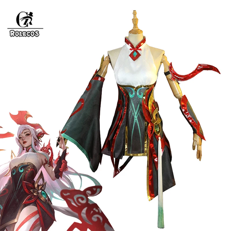 

ROLECOS Game LOL Mythmaker Irelia Cosplay Costume New Year Skin Irelia Women Cosplay Costume Halloween Dress Full Set