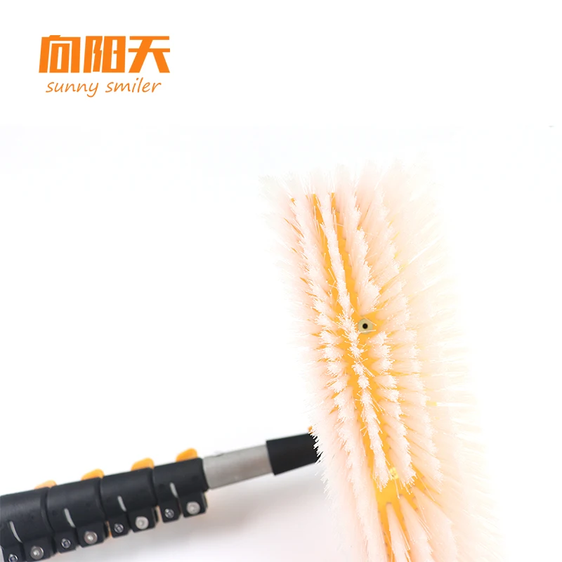 Sunnysmiler solar panel cleaning water Fed Pole tube brushes 30FT  extendable aluminum photovoltaic clean equipment tool