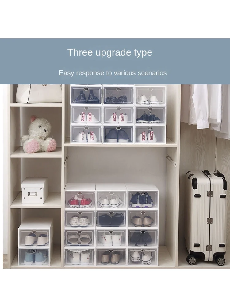 Collapse Overlay12th floor  Shoe Cabinets  shoes shelve rack organizer Plastic  transparent   Splicing storage box  combination