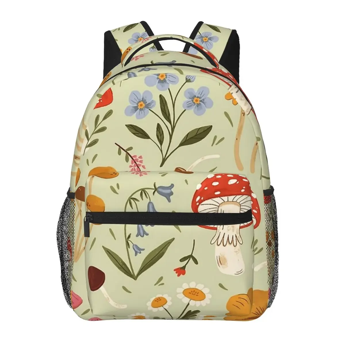 Mushrooms And Wildflowers Backpacks Boys Girls Bookbag Children School Bags Cartoon Laptop Rucksack Shoulder Bag Large Capacity