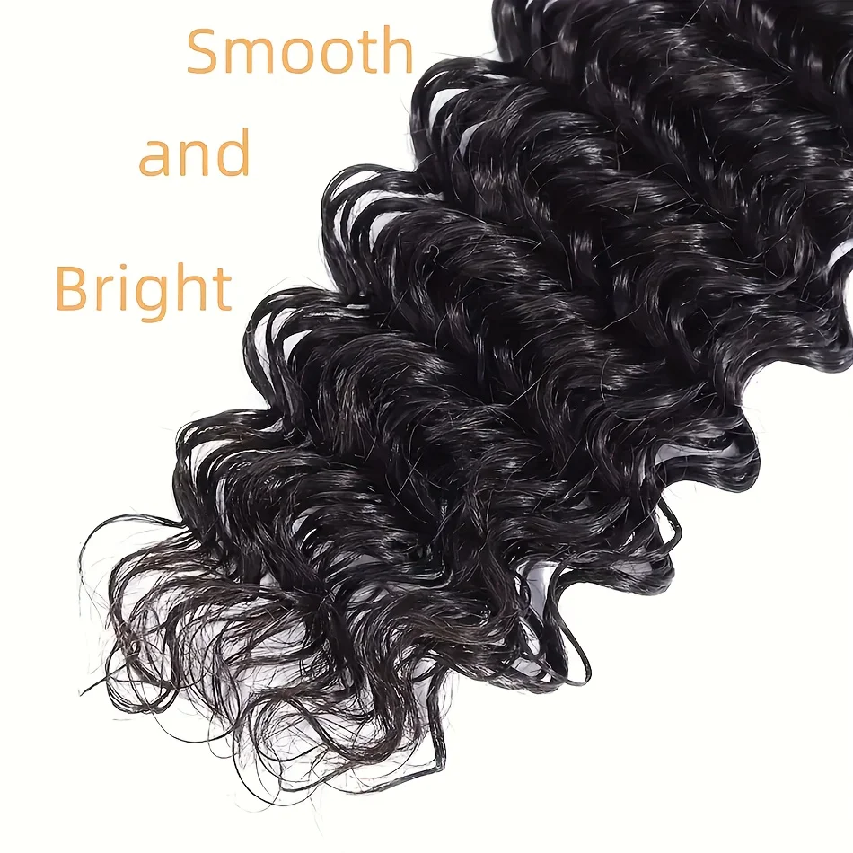 Wiggogo Curly Bundles Human Hair Wet And Wavy Hair 1 3 4 Deep Wave Hair Bundles Deals Unprocessed Virgin Hair Peruvian For Women