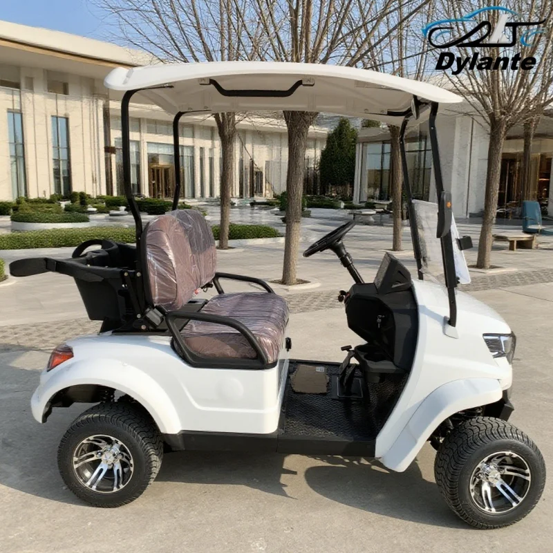 ODM أحدث تصميم متقدم 72 فولت بطاريات الليثيوم والرصاص الحمضية 2 مقاعد عربة جولف كهربائية لرحلة الجولف الركاب والبضائع