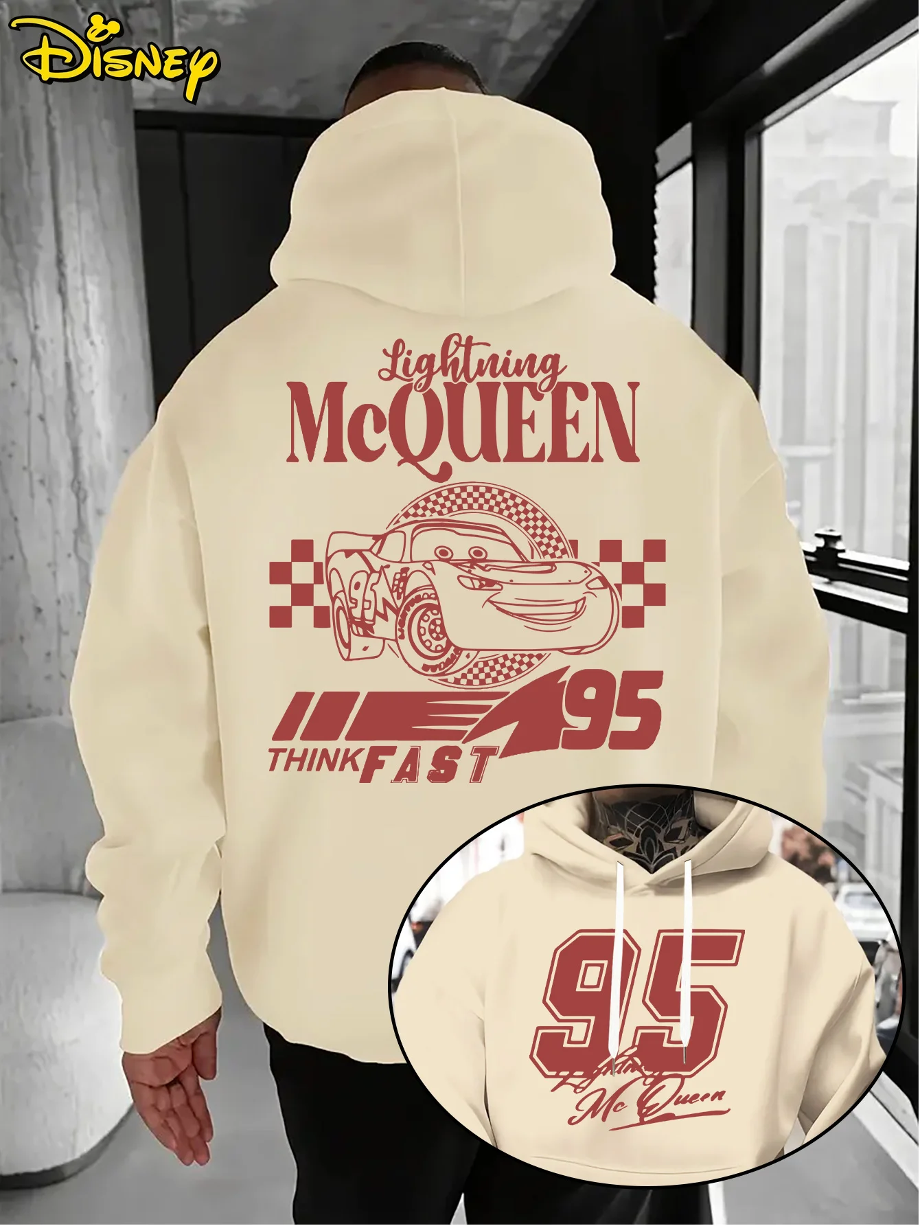 ديزني سيارات البرق ماكوين الرجال هوديي الخريف الشتاء عارضة للجنسين البلوز البلوز رياضية الملابس هودي المتضخم #5