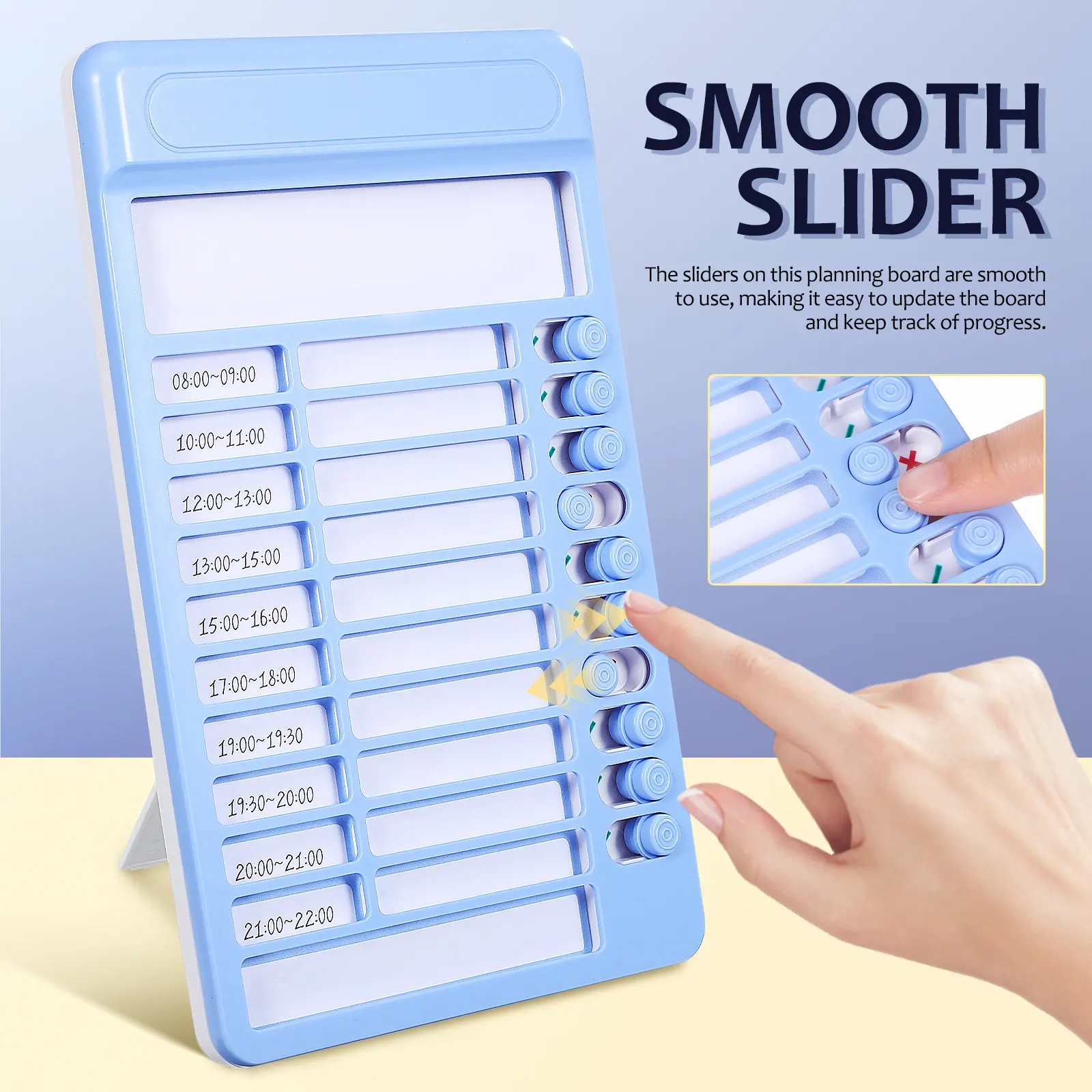 Blue Routine Chart to Do List Planner Chore Board Sliding Schedule Board Desktop Hanging Visual Schedule Daily Task Tracker view 4
