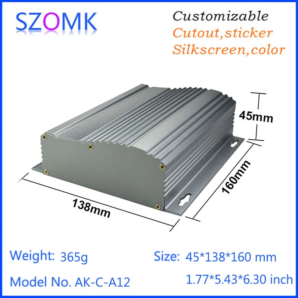 1PCS aluminum extrusion enclosure for electronics junction box 45*138*160mm aluminum project enclosure box housing