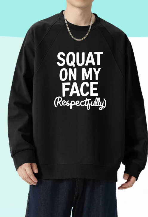 

Футболка мужская осенняя удобная базовая футболка с длинными рукавами и рисунком Squat On My Face Respectfully Essentials Футболка с футбольным принтом