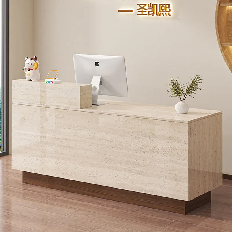 

Customized Premium Desk Table Luxury Aesthetic Classic Versatile Reception Desk Storage Exquisite Schreibtisch Office Furniture