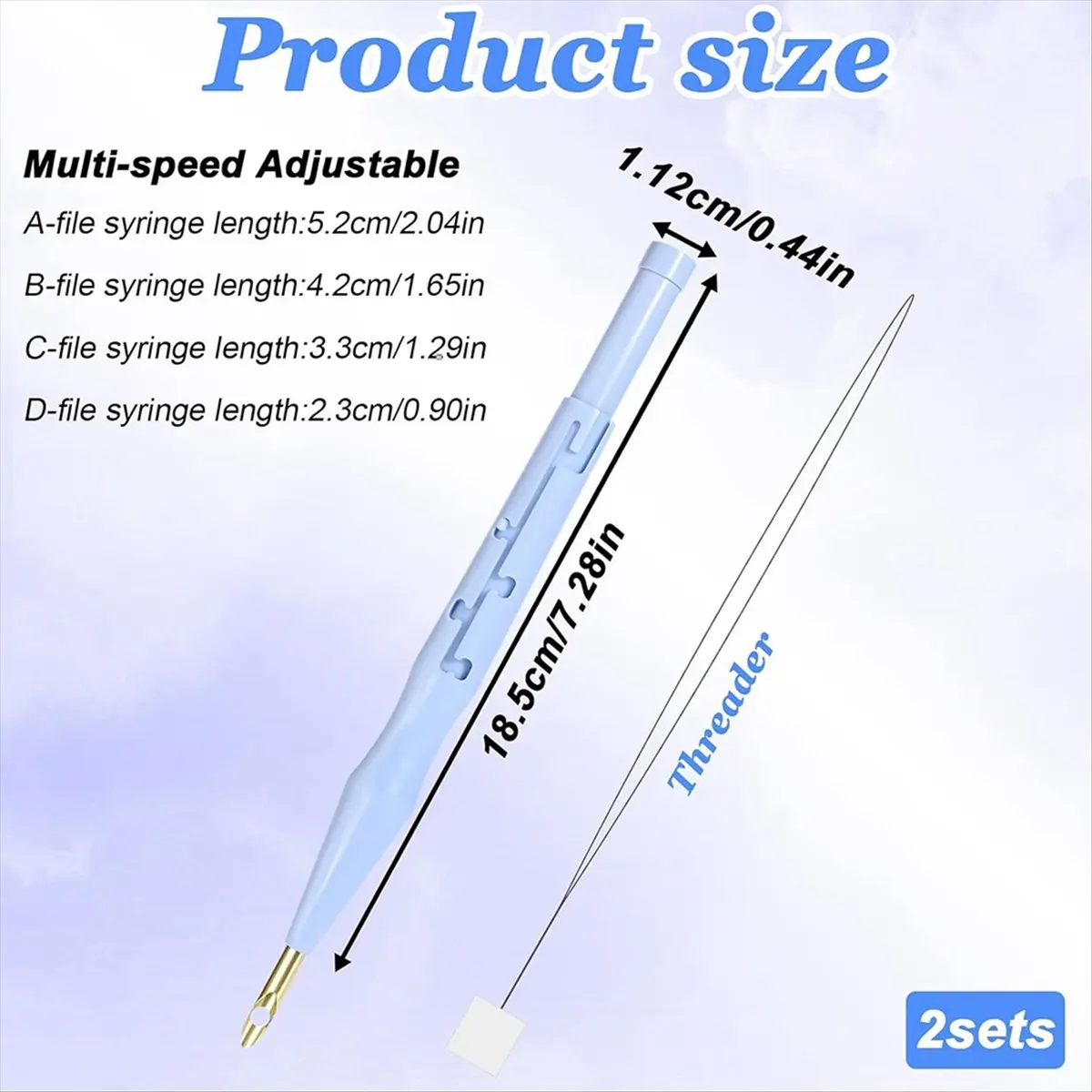 X16A Hot 2 Pack Adjustable Embroidery Punch Needle Pen Tool, Punch Needles Adjustable Sewing Threader Needles Felting Threader